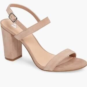 BP. Blush Suede Block Heel Sandals  Ankle Strap Heels Size 11 New In Box